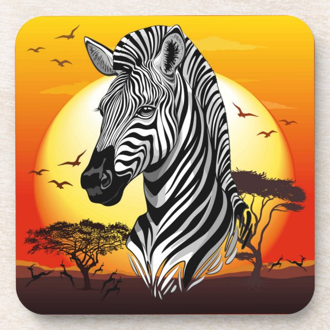 Dessous-de-verre Zebra African Savanna Wild Animal (Devant)