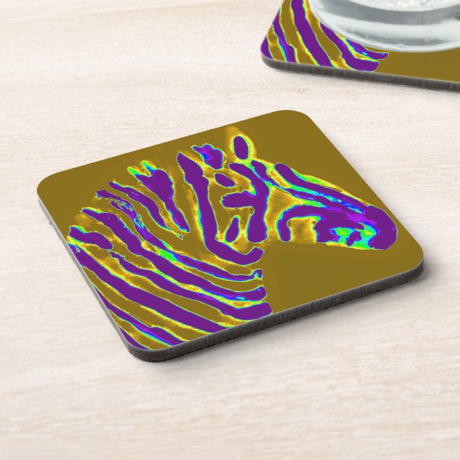 Dessous-de-verre Zebra Art Purple Stripes (Côté gauche)