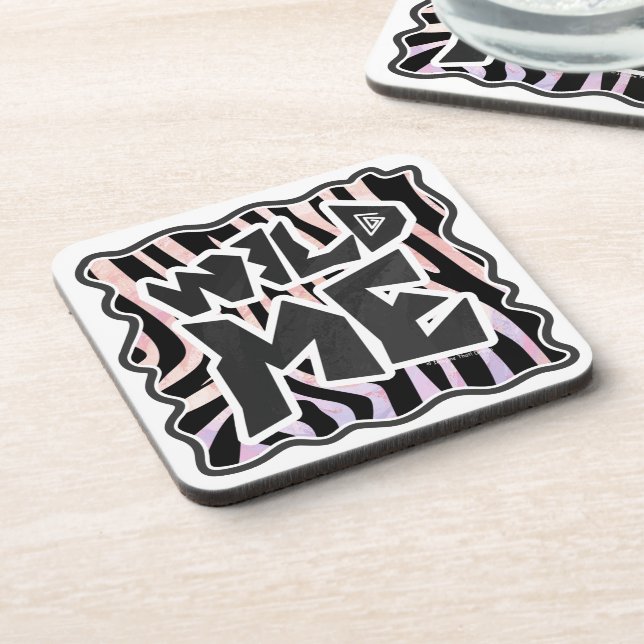Dessous-de-verre Zebra Black and Pink Wild me (Côté gauche)