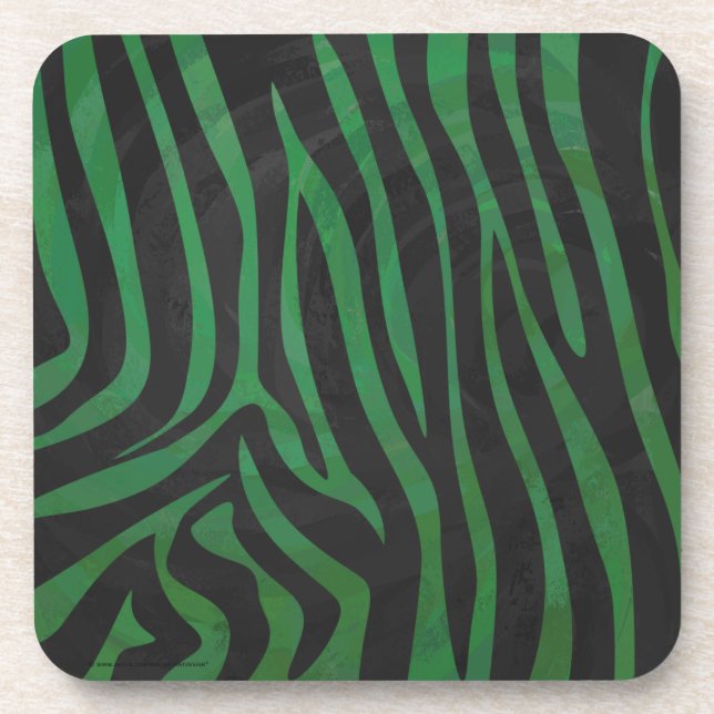 Dessous-de-verre Zebra Black et Green Print (Devant)