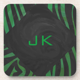 Dessous-de-verre Zebra Monogramme noir et vert