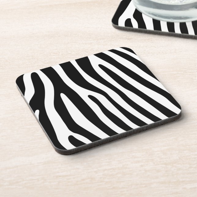 Dessous-de-verre Zebra rayures motif noir & blanc + vos idées (Côté gauche)