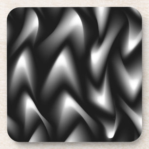 Dessous-de-verre Zèbre funky abstrait noir et blanc
