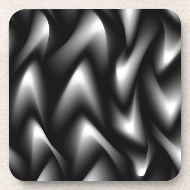 Dessous-de-verre Zèbre funky abstrait noir et blanc (Devant)