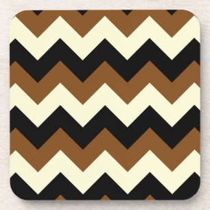 Dessous-de-verre Zigzag I - Noir, jaune et Brown