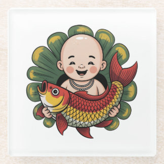 Dessous-de-verres | Petit garçon avec Lucky Koi