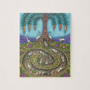 DESSOUS LE TROU DE RABBIT, WILLOW & BUNNIES PUZZLE
