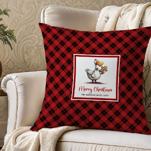 Dessus de coussin décoratif drôle et idiot de Noël