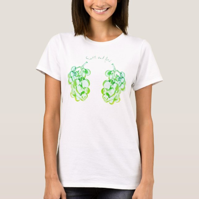 Dessus frais doux de T-shirt de fruit stylisé de (Devant)
