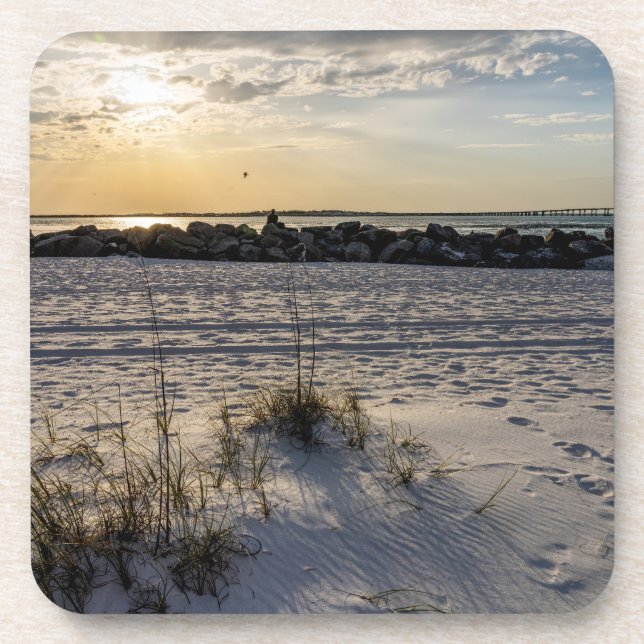 Destin Beach Florida Jetty Sunset Dessous de verre (Devant)