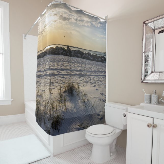 Destin Beach Floride Jetty Sunset Douche Rideau (En situation)