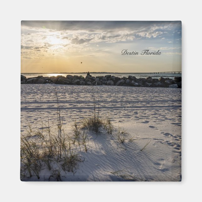 Destin Beach Floride Jetty Sunset Magnet (Devant)