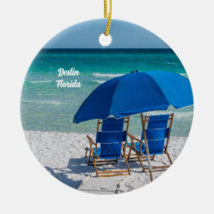 Destin Florida Chaises Et Umbrella Circle Ornement