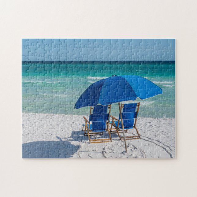 Destin Florida Chaises Et Umbrella Jigsaw Puzzle (Horizontal)