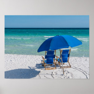 Destin Florida Chaises Et Umbrella Poster