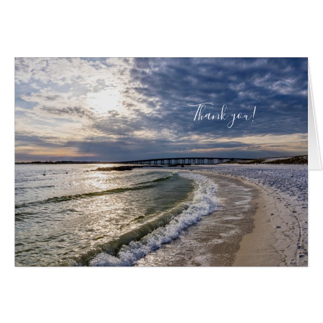 Destin Florida Soir Vagues Carte de remerciements (Devant Horizontal)