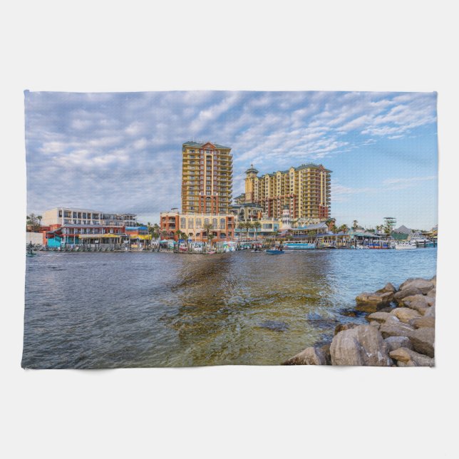 Destin Harbour Boardwalk Serviette de cuisine (Horizontal)