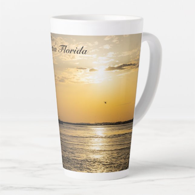 Destin Sunset And Helicopters Latte Mug (Angle droit)