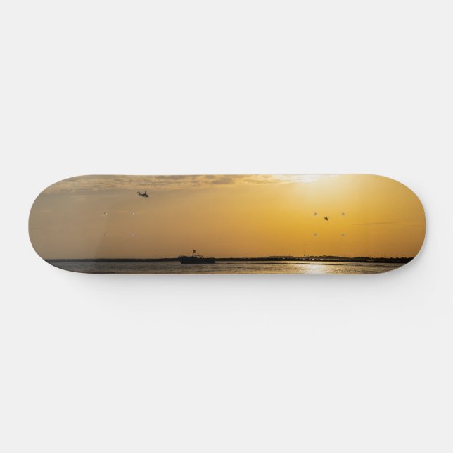 Destin Sunset Et Hélicoptères Skateboard (Horz)