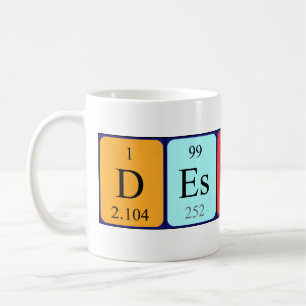 Destin tasse de nom de table périodique