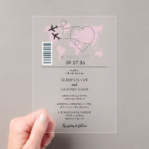 Destination Boarding Pass Mariage Invitations