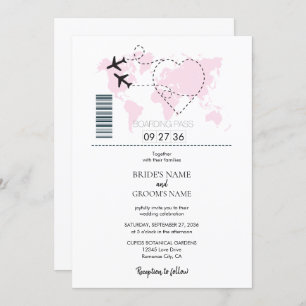 Destination Boarding Pass Mariage Invitations