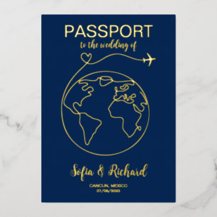 Destination de mariage passeport Carte du monde en