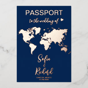 Destination de mariage passeport Carte du monde en