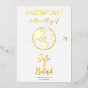 Destination de mariage passeport Carte du monde en