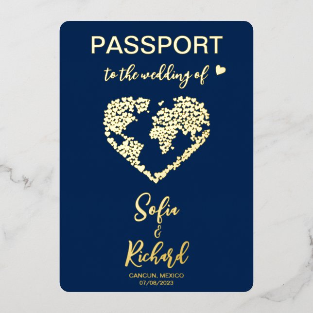 Destination de mariage sur la carte du monde avec  (Recto)