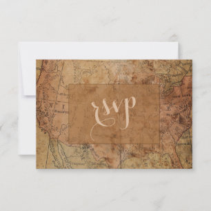 Destination de mariage unique sur carte vintage -