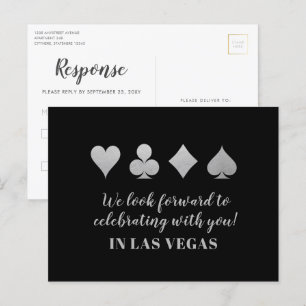 Destination Las Vegas Wedding RSVP Carte postale A