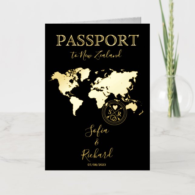 Destination Mariage Black Gold World Carte Passepo (Recto)