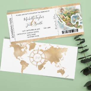 Destination Mariage Carte d'embarquement Mexique