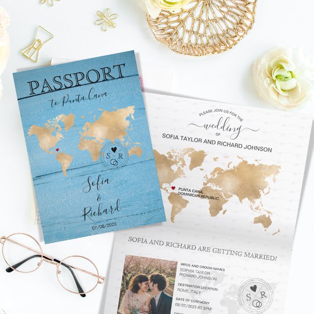 Destination Mariage Carte du monde de passeport Do (Créateur téléchargé)