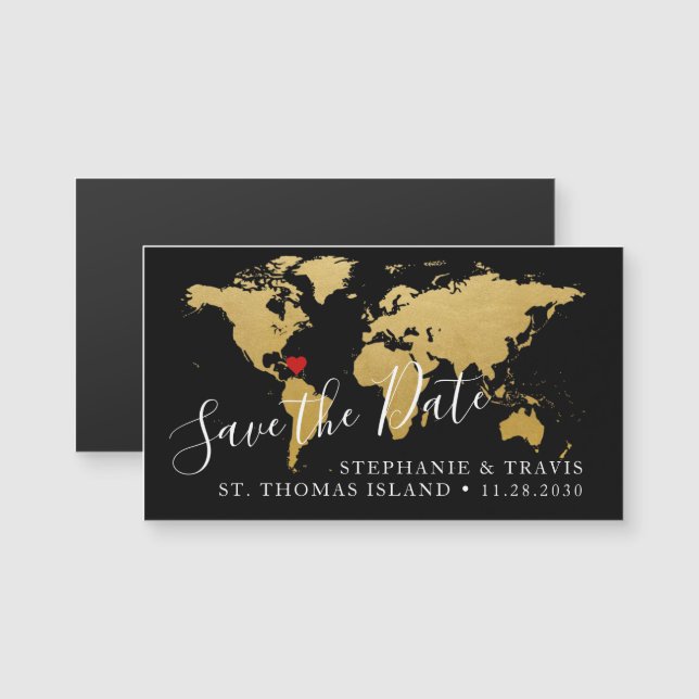Destination Mariage Enregistrer la date Carte Blac (Devant / Derrière)