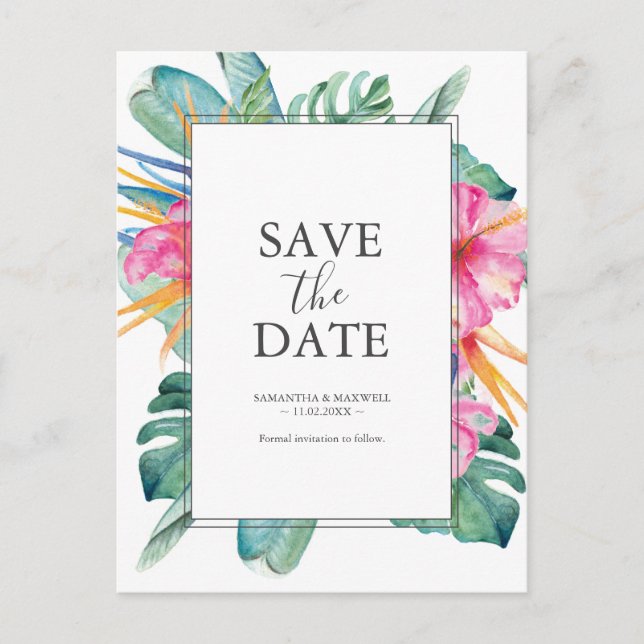 Destination Mariage Enregistrer La Date Cartes Pos (Devant)