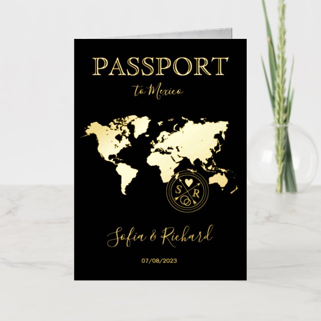 Destination Mariage Gold World Carte Passeport Mod (Recto)