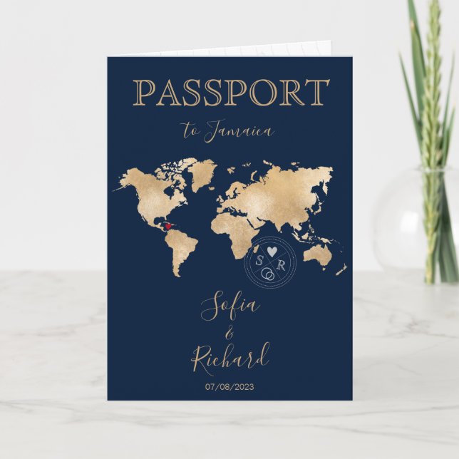 Destination mariage Passport Carte du monde JAMAIC (Devant)