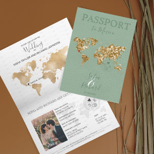 Destination Mariage Passport Carte du monde Mexiqu