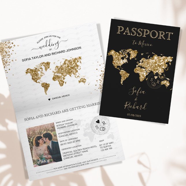 Destination Mariage Passport Gold Carte du monde M (Créateur téléchargé)