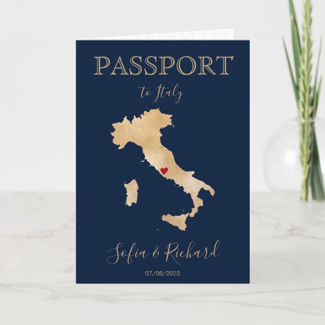 Destination mariage Passport Gold Carte Italie (Devant)