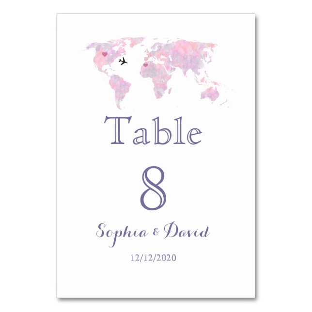 Destination Mariage Voyage Aquarelle Carte du mond (Par défaut)