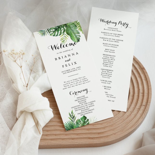 Destination Tropical Greenery Wedding Programme (Créateur téléchargé)