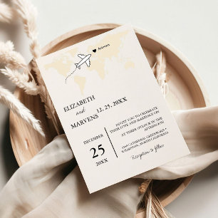 Destination Voyage thème monde carte Mariage Invit