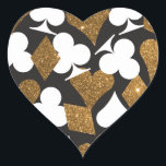 Destiny Las Vegas Heart Sticker Faux Gold Parties<br><div class="desc">Un autocollant pour coordonner avec la suite Destiny,  l'utiliser sur les faveurs,  enveloppes,  et plus ! � 2birdstone 2013</div>