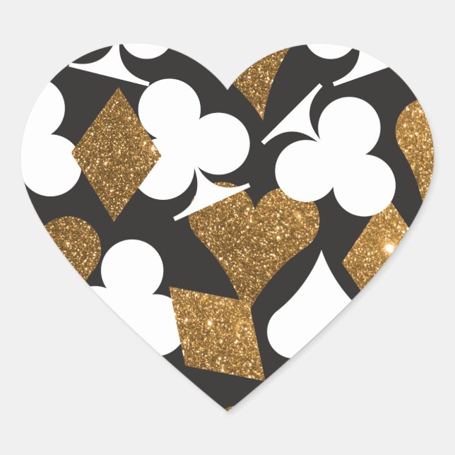 Destiny Las Vegas Heart Sticker Faux Gold Parties  (Devant)