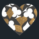 Destiny Las Vegas Heart Sticker Faux Gold Parties<br><div class="desc">Un autocollant pour coordonner avec la suite Destiny,  l'utiliser sur les faveurs,  enveloppes,  et plus ! � 2birdstone 2013</div>