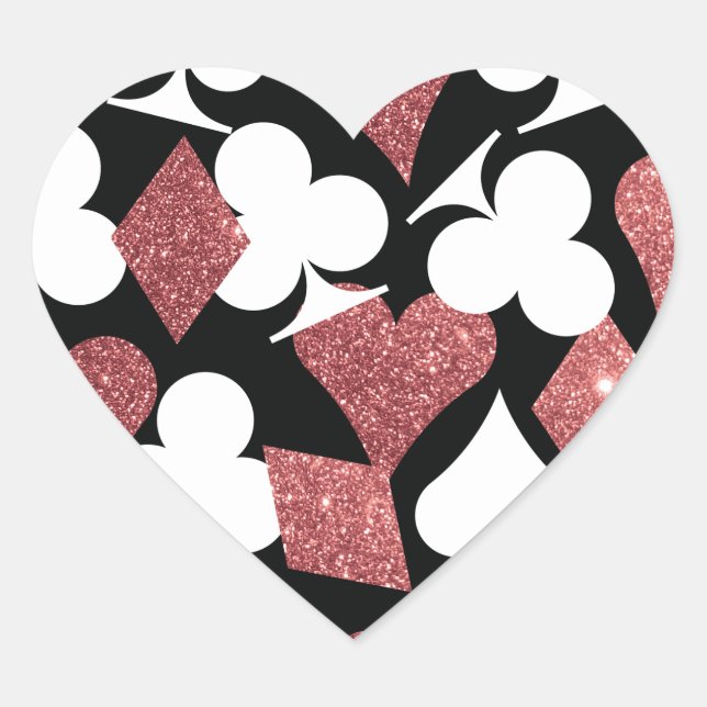 Destiny Las Vegas Heart Sticker Rose Gold Parties  (Devant)