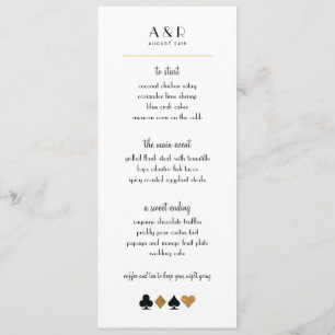 Destiny Las Vegas Mariage Menu Faux Gold Parties s